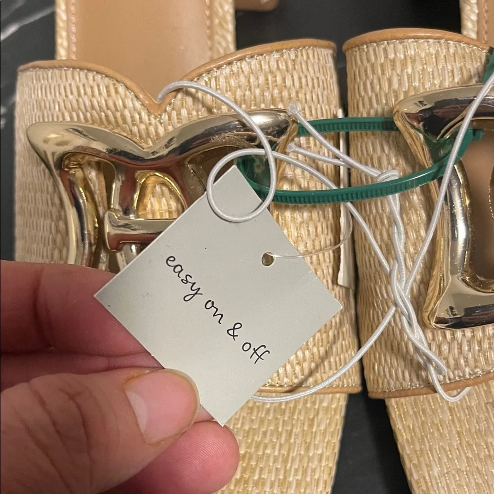 a new day Tan Slide Mules with Gold Accents - Picture 3 of 5